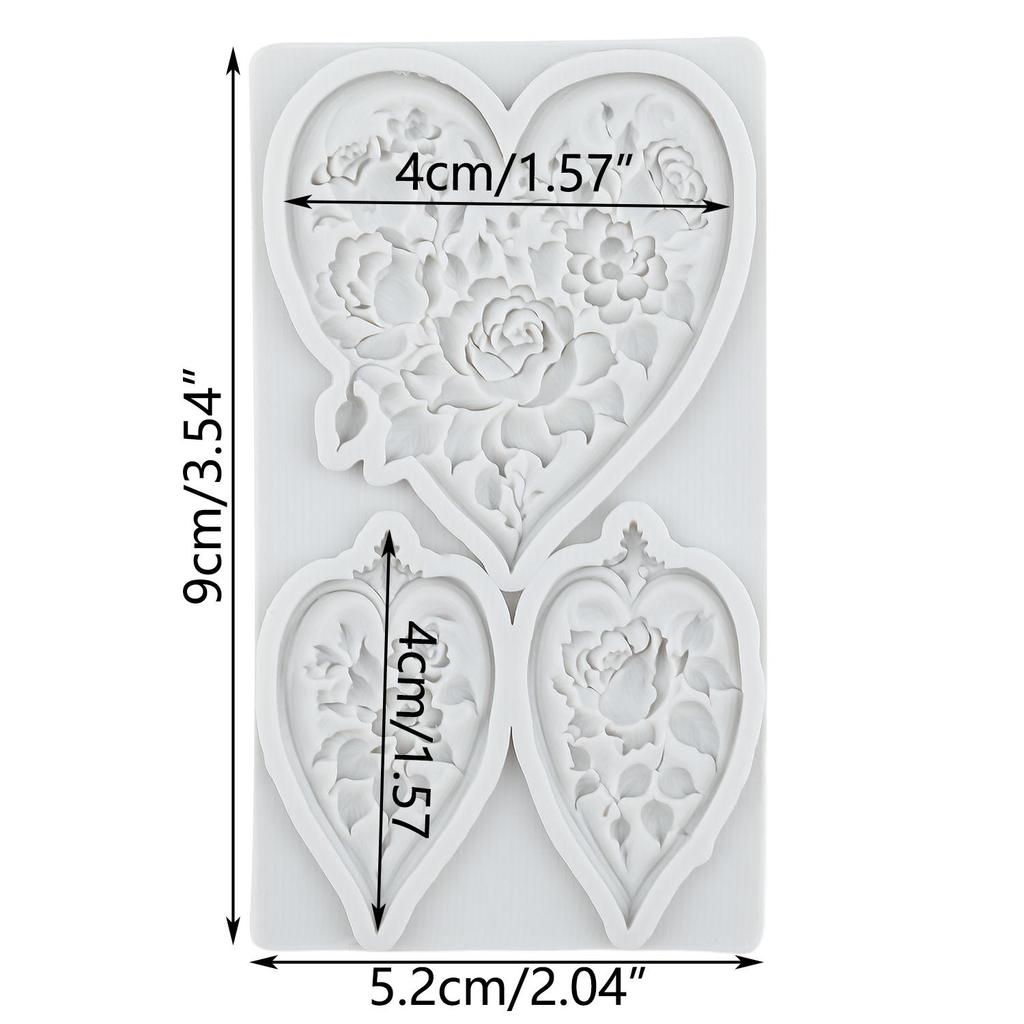 Heart Silicone Molds Rose Flower Fondant Mold Cake Decorating Tools Cupcake Topper Candy Chocolate Gumpaste Mold