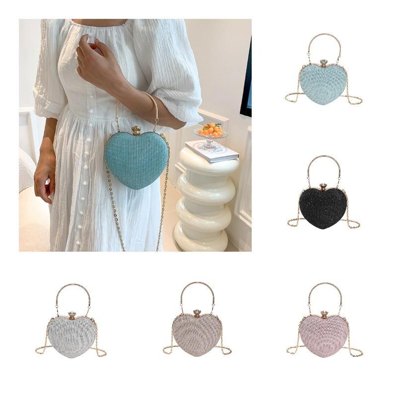 Trendy And Stylish Small Bag With Unique Lock Buckle 2023 Summer Fashion Chain Shoulder Crossbody Bag Gold Silver Pink Blue)