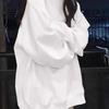 American White Crewneck Velvet Sweatshirt for Women: Autumn/Winter Loose Fit