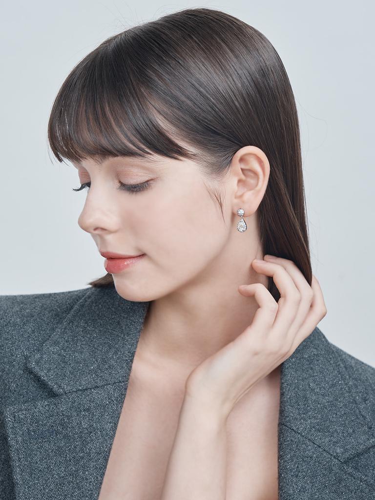 Geigerjewelry 18K Gf Moissanite Teardrop Earrings Gi8Kpee082