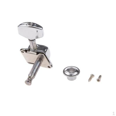 Left Semiclosed Guitar Instruments Tuning Pegs Machine Heads String Set - Silver