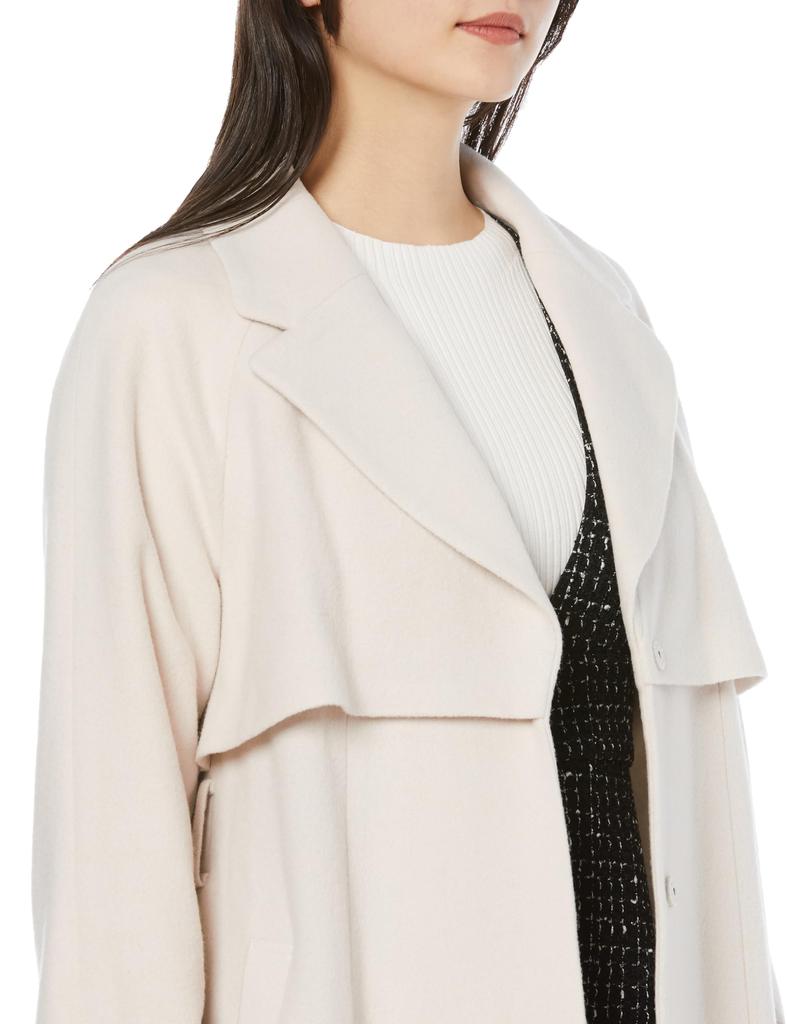 Ecru Wool Trench Coat [Lesse Passe] Women's