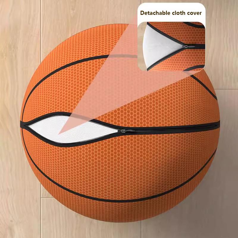 1Pc Kids Bouncing Mute Silent Basketball With Cloth Cover Indoor Silent Foam Basketball Bounce Soft Squeezable Ball