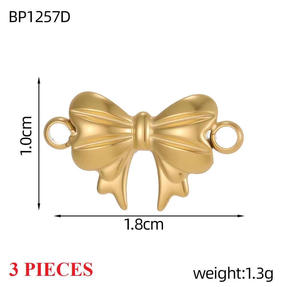 3PCS/LOT CARLIDANA Gold Plated Stainless Steel Charms Bow Knot Star Cross Butterfly Rose Heart Pendants DIY Jewelry