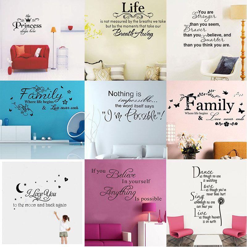 Premium Vinyl Home Room Decor Art Quote Wall Decal Stickers Bedroom Removable Mural