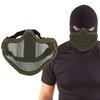 Metal Örgü Yüz Koruyucu Taktik Yarım Kapak Koruyucu Güvenlik Filmi Düz Renk Anti Riot CS(Yeşil )