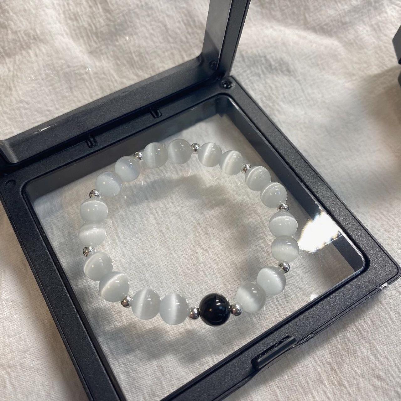 Obsidian Cat s Eye Bracelet for Women - Non-Fading Valentine s Day Qixi Festival Gift