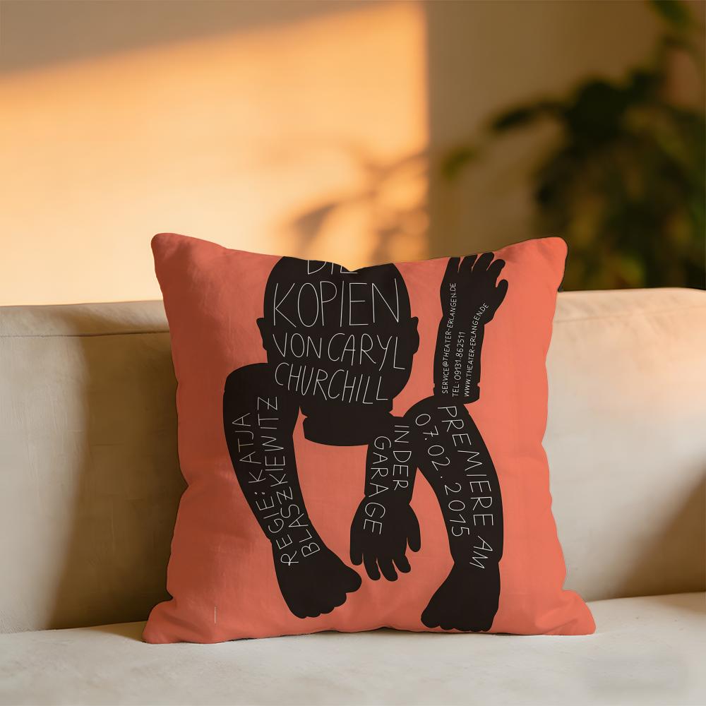 

Creative Drama Silhouette Poster Cushion Cover Cozy Velvet Throw PillowSoft Warm Cushion For Sofa Bed 30x30 cm