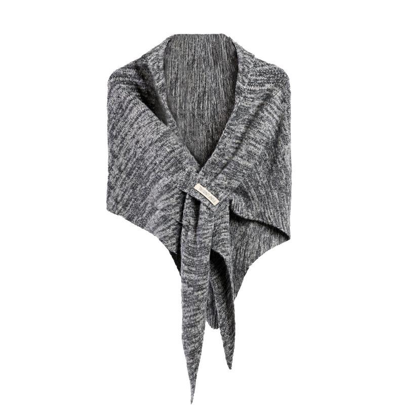 French Retro Fancy Perforated Triangle Scarf Shawl for Women in Winter Nordic Style Versatile Decorative Warm Neck Protector Outer Wear