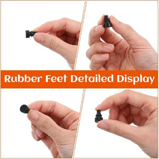 8Pcs Rubber Feet for Slow Cookers, Replaceable Slow Cooker Legs Pot Ert Accessories Prevent Scratches Marks and Damages Rubber Push-in Bumper, Black
