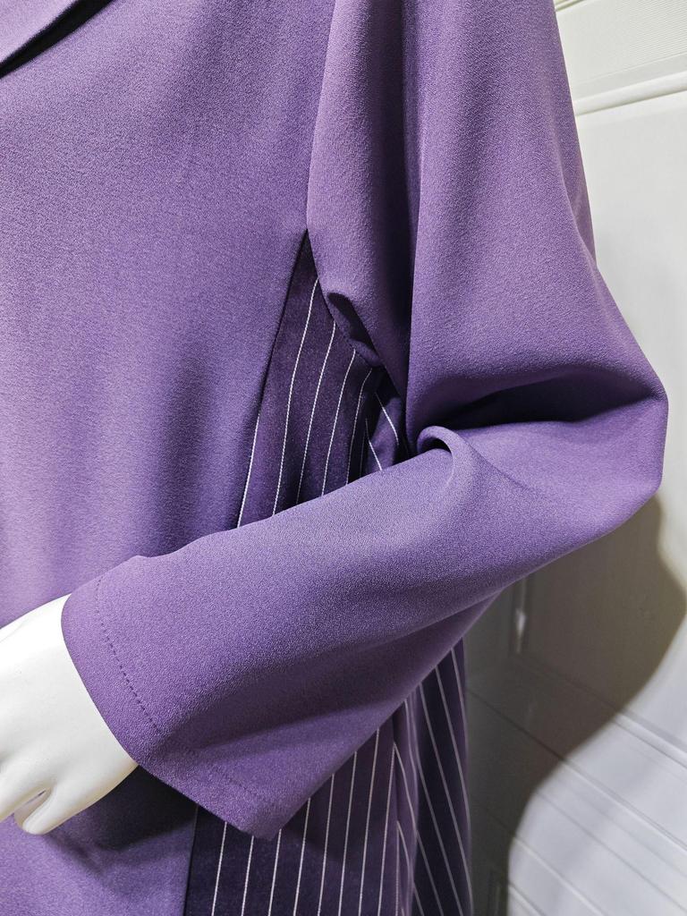 MQ178 Elegant Purple Modest Muslim Cardigan Abaya Long Sleeve Dress