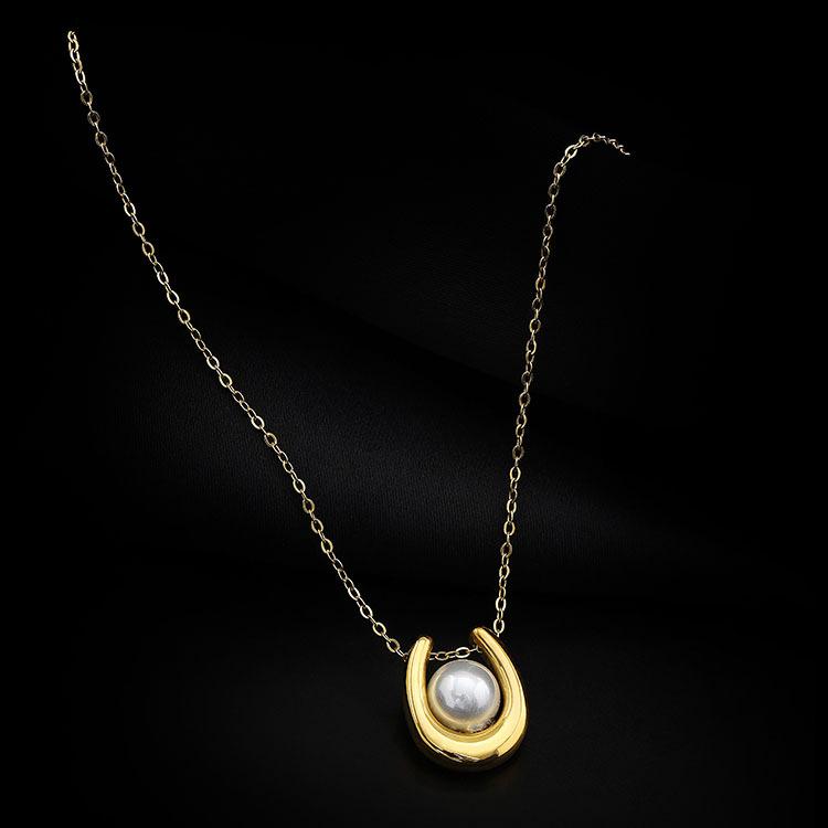 New 316L Stainless Steel Choker Pearl Necklaces for Women Gold Layered Chain Necklace Jewelry