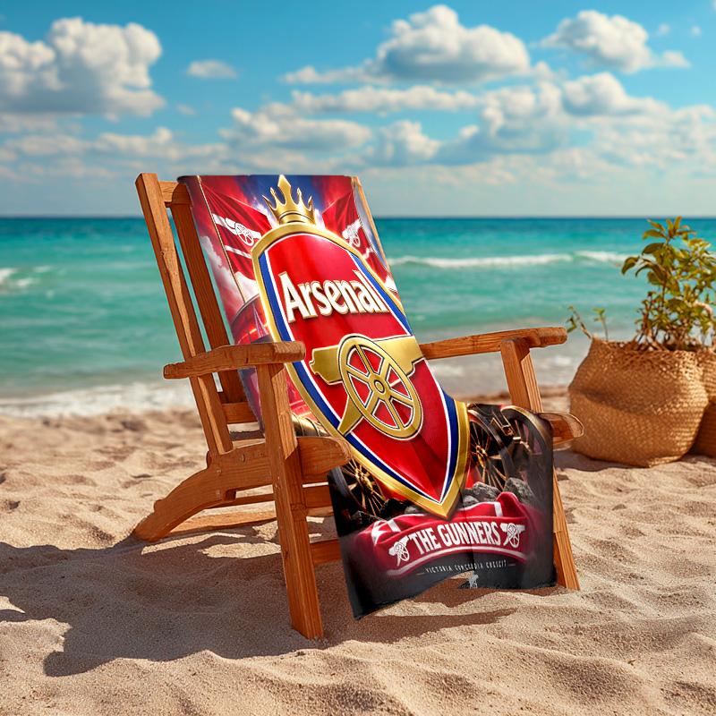 1pc A-Arsenal Beach Towel, Comfortable and Thick, and Swimming/Bath/Picnic/Camping Towel, Suitable for Seaside Beaches