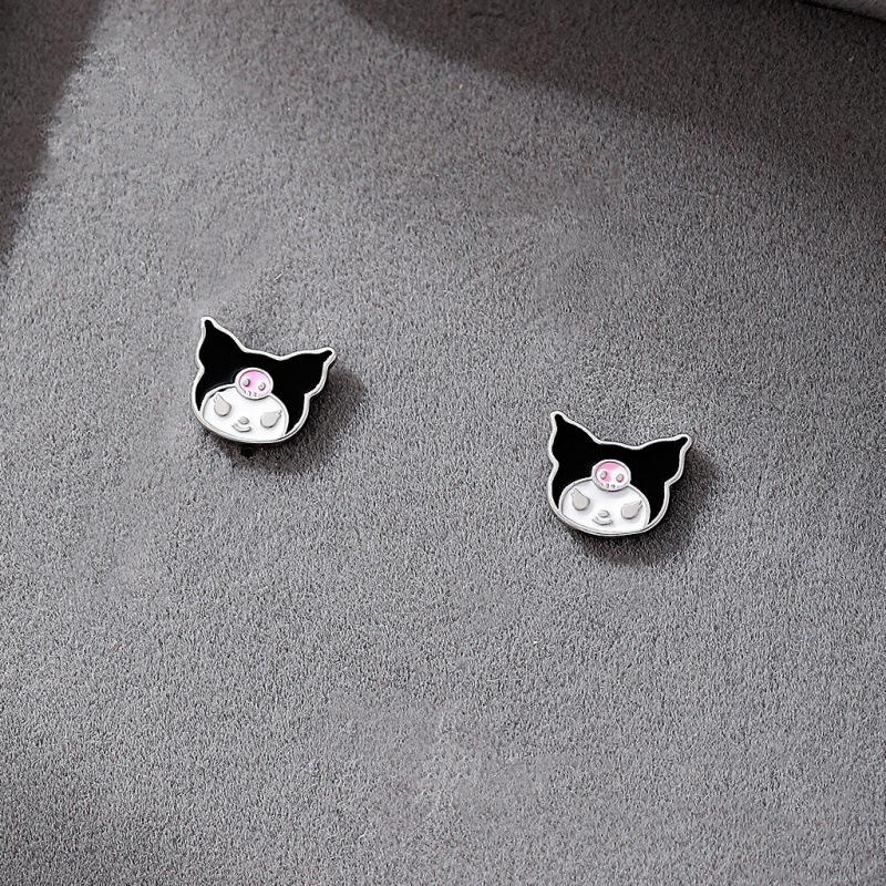 Beixi S925 Sterling Silver Kuromi Cartoon Stud Earrings - Cute & Trendy