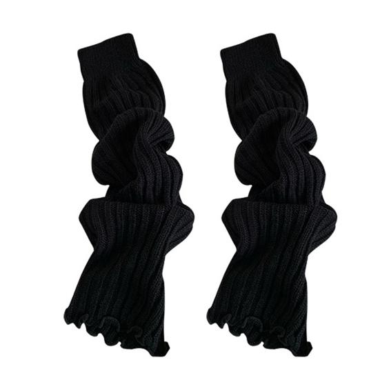 Knitted Scalloped Leg Warmers Women Cute Ribbed Scrunch Slouch Leg Warmers Retro Warm Winter Leg Sleeves for Party Dating Wear