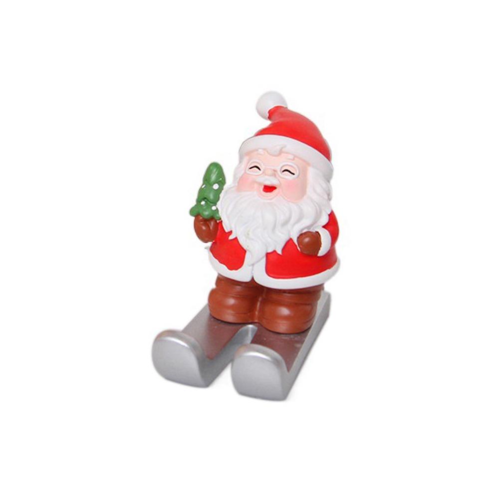 Christmas Style Santa Claus Phone Holder Snowman/Penguin/Elk Cartoon Phone Stand Resin Simulation Phone Support Christmas Day