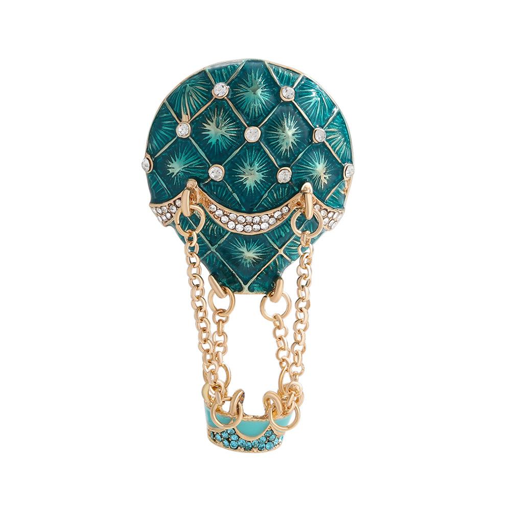 Creative glazed hot air balloon brooch design sense niche fashion versatile clothing accessories pin corsage