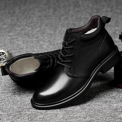 Fashion New Autumn Winter Fashion Genuine Leather Men Boots Lace-up High Top Ankle Boots Male Footwear Snow Boots Platform Casual Shoes