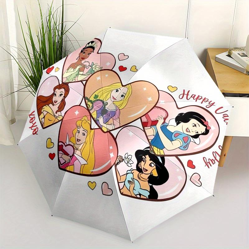 

Princesses,Valentine s Day Automatic Opening and Closing Umbrella - 8-rib Reinforced Folding Design, Lightweight and Portable, Suitable for