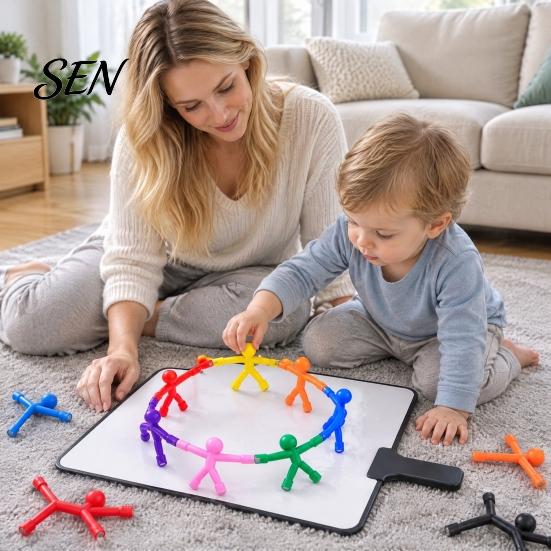 Magnetische Notizhalter Strichmännchen Fidget Spielzeug, Biegsamer Magnet Mehrfarbiger Streichmännchen Kühlschrank Einzigartige Geschenke für Kinder Fotohalter, Stressabbau
