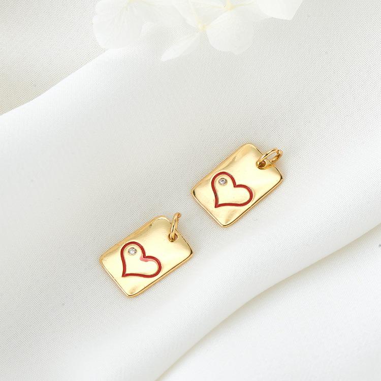 

14K Gold-Filled Zircon Heart Necklace Pendant & Earring Components