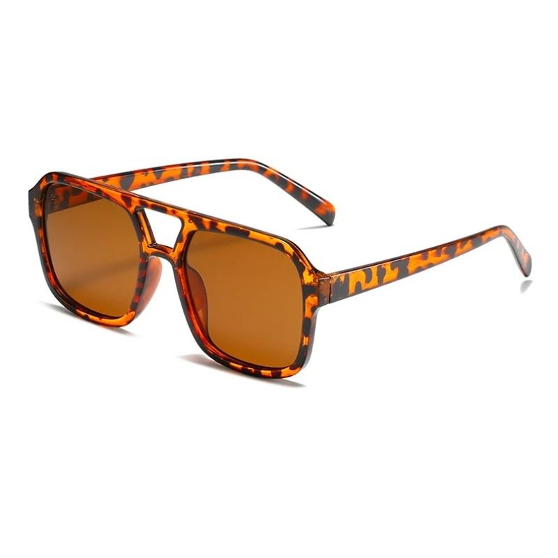 Retro Square Sunglasses Women Men New Trends Double Beam Yellow Big Sun Glasses Female Oversized Eyewear Shades UV400