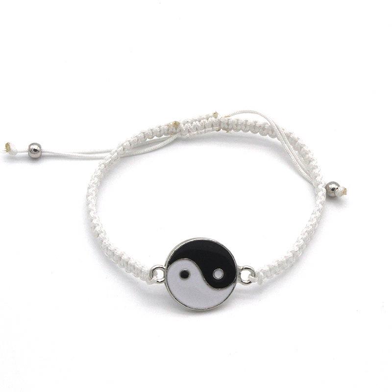 Tai Chi Dragon Totem Alloy Bracelet & Necklace Set - Handmade Braided Design