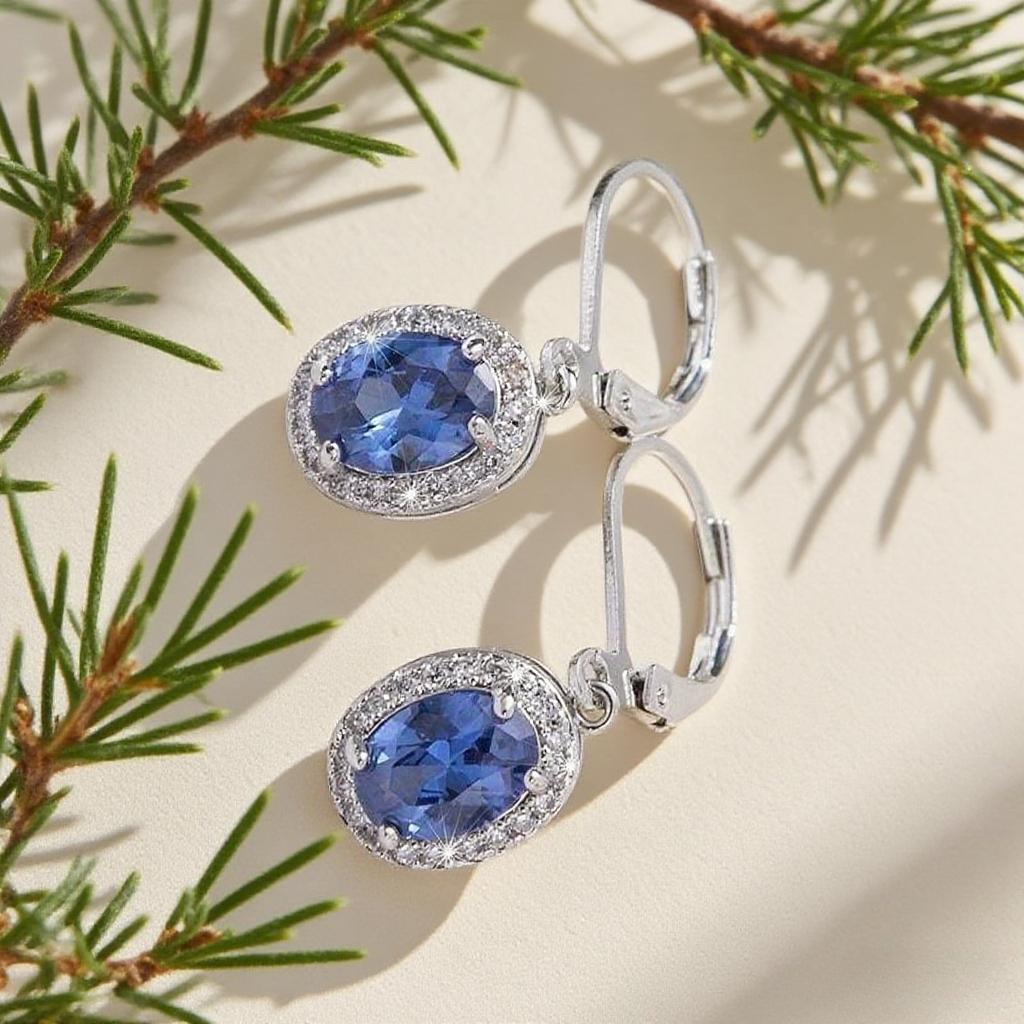 Elegant cubic zirconia pendant earrings, sparkling engagement earrings for women, sweet and elegant jewelry