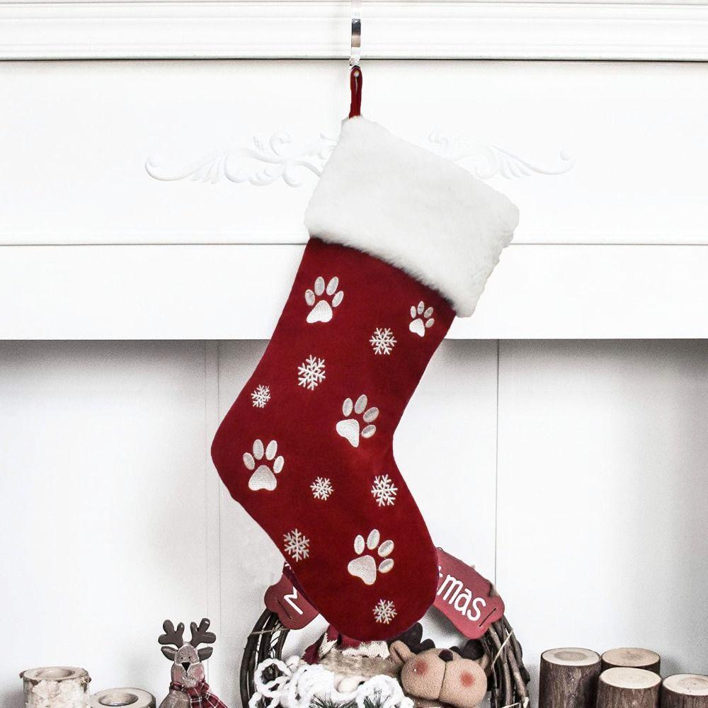 Large Capacity Snowflake Christmas Socks Festival Christmas Tree Ornaments  Festive Home Decoration