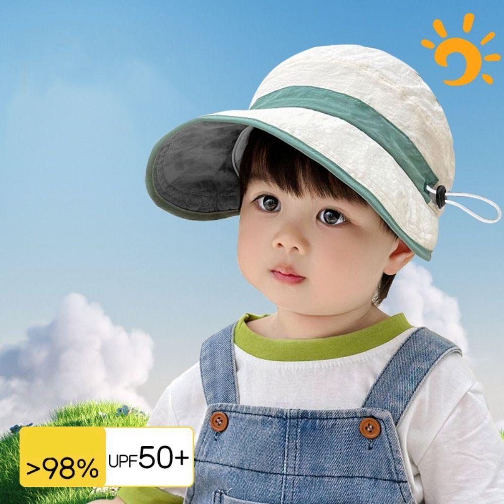 Solid Color Summer Kid Sunhat Korean Style Children's Empty Top Cap Candy Color Bucket Hat  Girls