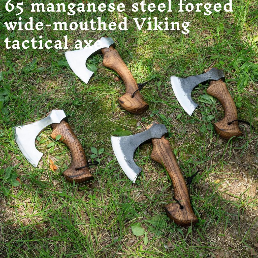 New 65 Manganese Steel High-quality Forged Wide-mouthed Outdoor T Actical Axe Convenient Camping Firewood Splitting Hand Tool