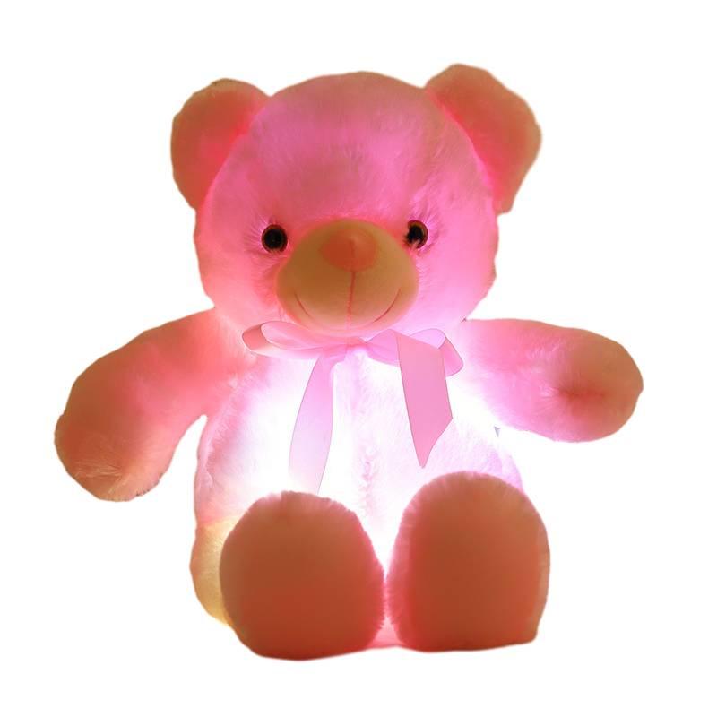 Adorable Teddy Bear Plush Toy With Led Colorful Lights Small Size Long Plush Flashing Function