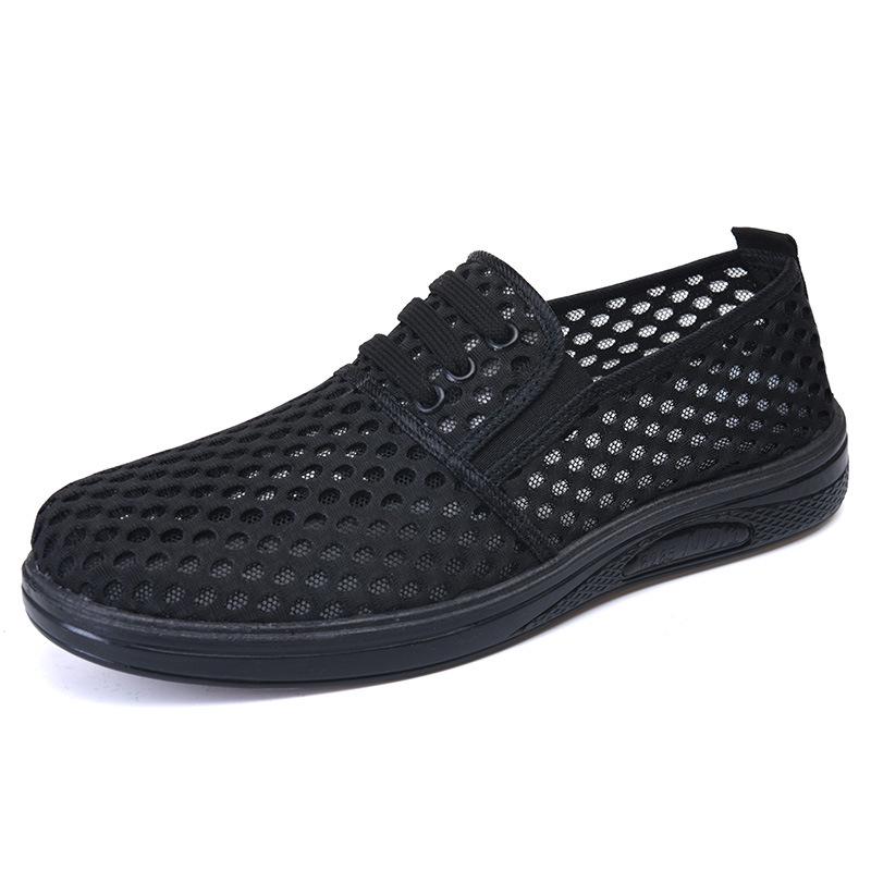 Men s Breathable Mesh Monk Shoes: Lightweight, Non-Slip Soft Sole Sandals Size 40 чёрный