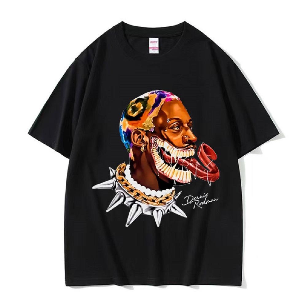 

Dennis Rodman Hip Hop Trend Tee Men s Cool Fashion Oversized T-shirt Men Retro 100% Cotton Tops T Shirts Streetwear 80131 - ... S разноцветный