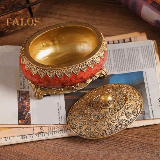 Cutie de bijuterii vintage cu capac Inele rezistente la praf de capacitate mare Colier Organizator decorativ elegant Cutie ovală pentru bijuterii