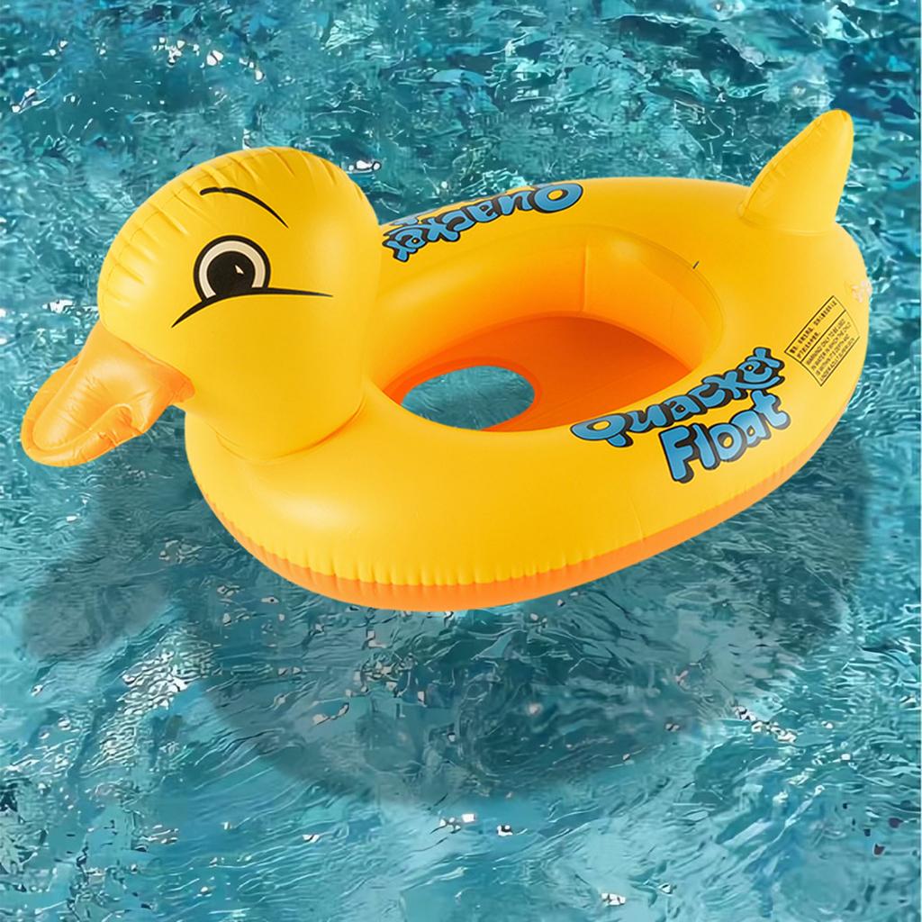 1PC Duck-shaped Thickened Inflatable Underarm Float with Seat Ring, Summer Pool & Beach Float for Kids, Perfect for Water Play