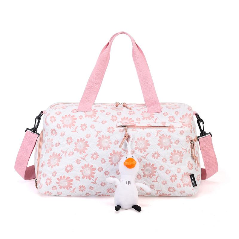 Small and Fresh Casual Contrasting Ribbon Shoe Storage Handheld Travel Bag Dry Wet Separation Multi-pocket Classification Fitness Bag