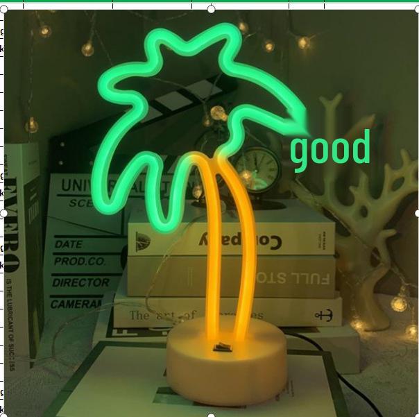 

Неоновый кактус и фламинго светодиодный светильник для праздничных украшений Battery + USB Compatible