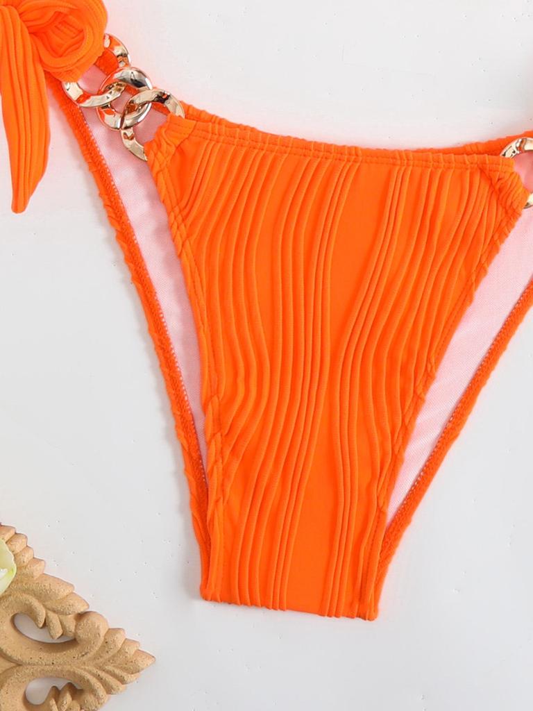 European & American Sexy Ribbed Tie-up Bikini - Hot-Selling Cross-Border Swimsuit