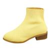 Ladies Pointed Toe Ankle Boots Chunky Heel Mesh Breathable Sock Boots Footwear British Style Vintage Knitting Booties Shoes