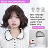 12 Inch Water Curly Wave Short Bangs Wigs Blonde Fiber Synthetic Wigs Heat-resistant Natural Party or Selfie For Women Korean Fashion