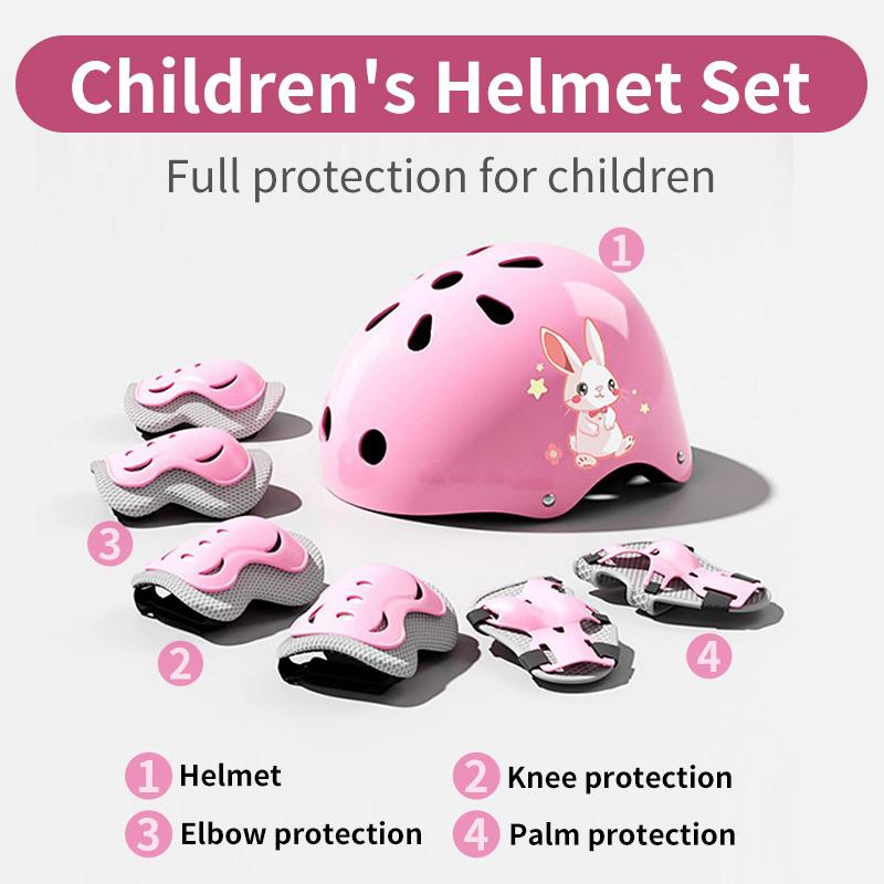 Child Protective Equipment Helmet Elbow Knee Pads for Girls Aged 3 4 5 6 7 8 9 10 11 12 Year Boy Suitable for Roller Skating and Skiing