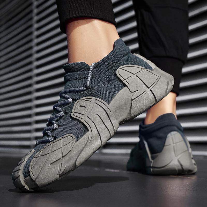 New Fly-woven Socks Shoes Men's Casual Sports Shoes Running Shoes Dad Shoes Splicing Breathable Thick-soled Muffin Shoes