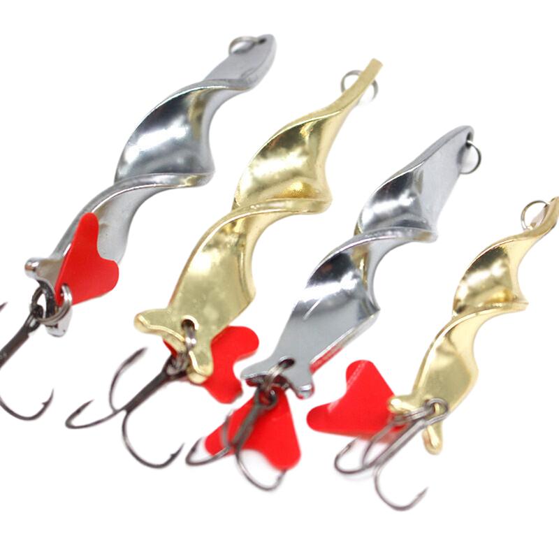 2 Stück Gold Silber 10g 14g 21g 28g Rotierender Metall Spinner Löffel Angelköder Köder Für Forelle Hecht Angeln Fisch Drillingshaken Tackle