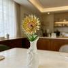 Mini Handgefertigte Sonnenblumenfigur aus Kunstkristall Kleiner Handgeblasener Glasblumenstrauß Sammlerstück Tischdekoration Geschenk für Frauen Ehefrau Mutter