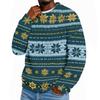 Men's Christmas Print Knit Crewneck Sweater for Fall and Winter Holiday