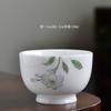 120 ml Teetasse aus Eissamen-Schafsfett-Jade-Porzellan, handbemalte Blumen-Meistertasse, Zen-Meditations-Presstasse, Chazhan-Kung-Fu-Teeservice