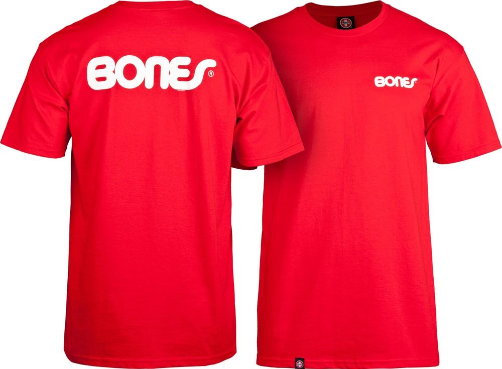 Powell Peralta BONES SWISS TEXT LOGO Skateboard T Shirt RED Unisex T-Shirt XL