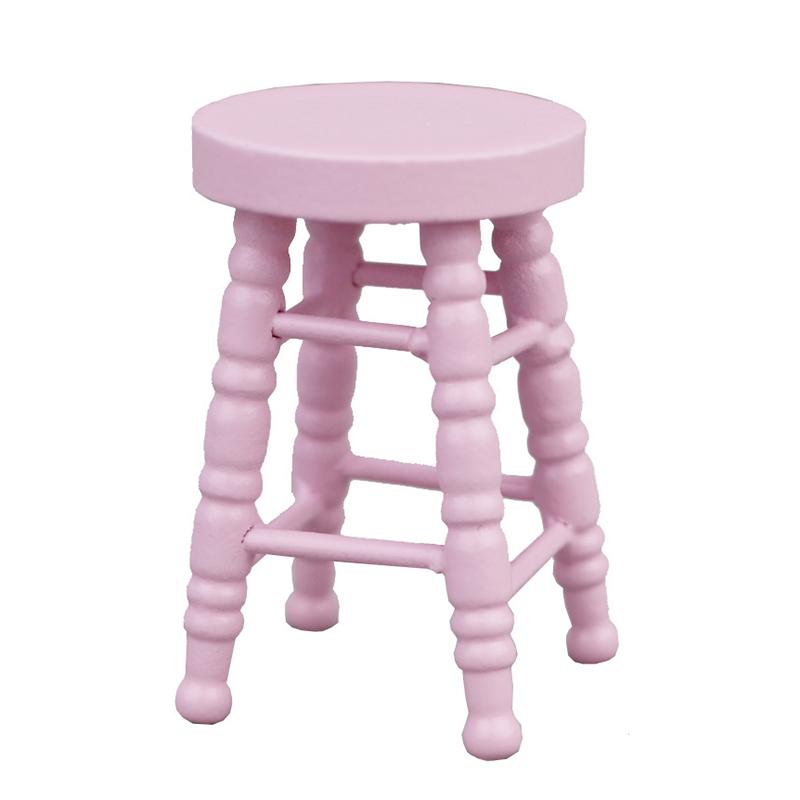 

Мини-мебель, имитация кукольного домика, модель деревянного табурета, гостиная, игрушка, кукольный дом, мебель, аксессуары, миниатюрная детская игрушка розовый