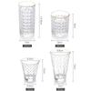 3/2/Pcs Embossed Glass Cup Coffee Mug Transparent Gold Rim Whisky Wine Glass Home Office Bar Milk Beer Juice Drinking Water Cups